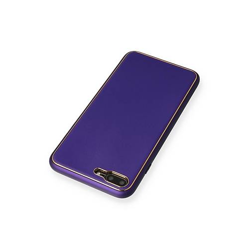 iPhone 7 Plus K�l�f Coco Deri Silikon Kapak - Mor
