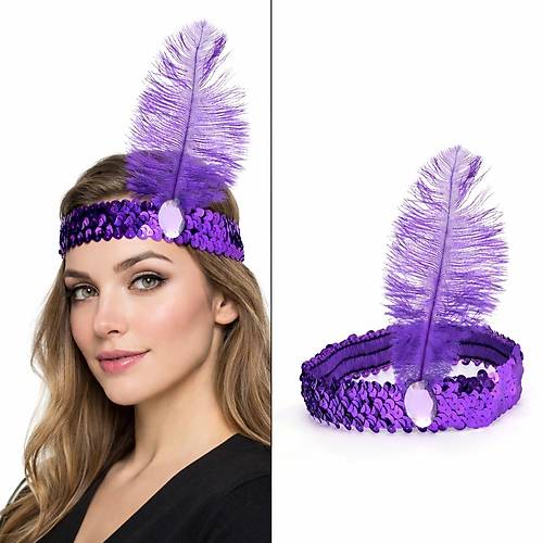 Mor T�yl� Retro �arliston Sa� Band� - 70-80-90�lar Parti Tac�