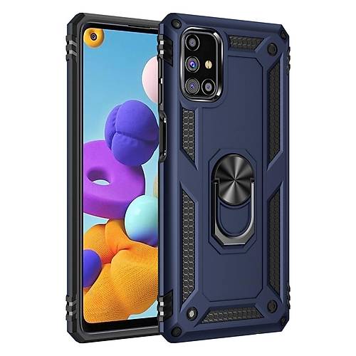 Galaxy M51 K�l�f Sofya Y�z�kl� Silikon Kapak - Lacivert