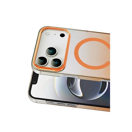 iPhone 17 Pro Max Glossy Magsafe Kapak - Turuncu