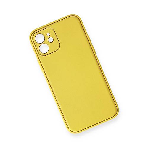 iPhone 12 K�l�f Coco Deri Silikon Kapak - Sar�