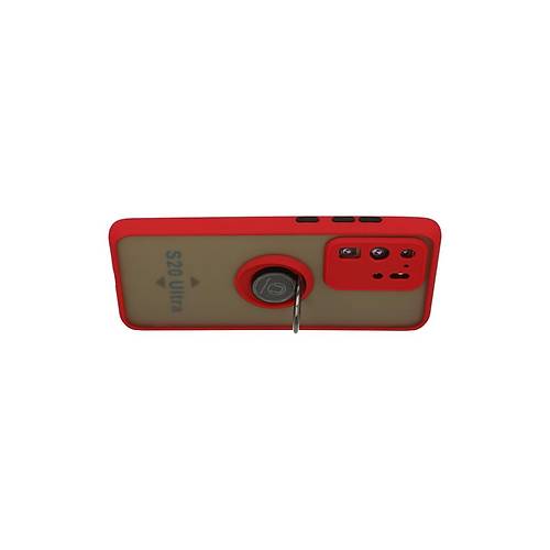 Galaxy S20 Ultra K�l�f Montreal Y�z�kl� Silikon Kapak - K�rm�z�