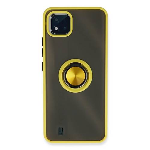 Realme C11 2021 K�l�f Montreal Y�z�kl� Silikon Kapak - Sar�