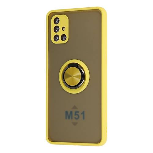 Galaxy M51 K�l�f Montreal Y�z�kl� Silikon Kapak - Sar�