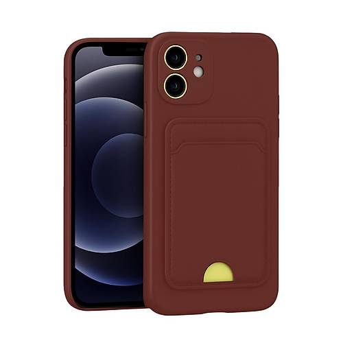 iPhone 11 K�l�f Kelvin Kartvizitli Silikon - Bordo