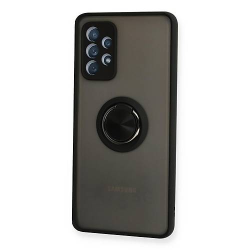 Galaxy A72 K�l�f Montreal Y�z�kl� Silikon Kapak - Siyah
