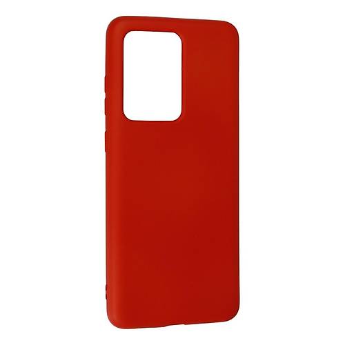 Galaxy S20 Ultra K�l�f Nano i�i Kadife Silikon - K�rm�z�