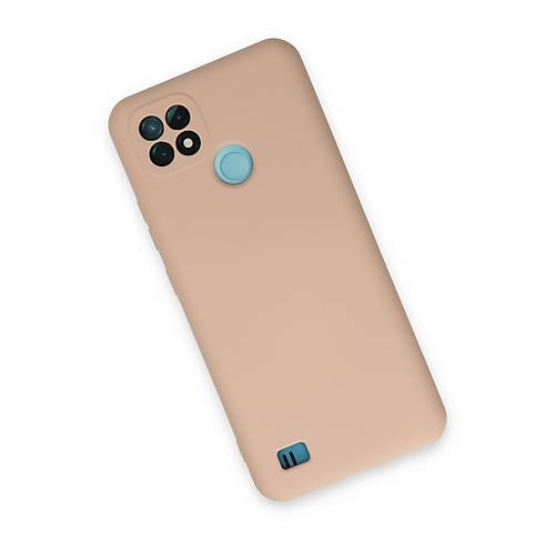 Realme C21 K�l�f Nano i�i Kadife Silikon - Pudra