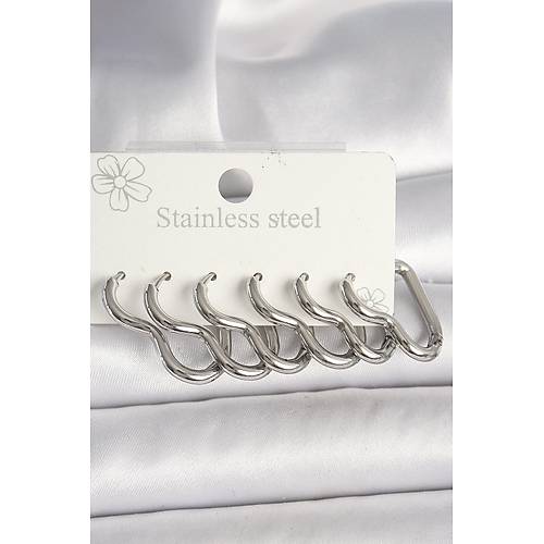 316L �elik G�m�� Renk Kalp Model Kad�n K�pe Seti