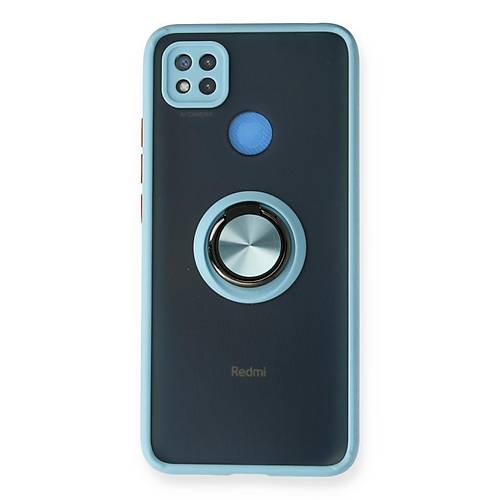 Redmi 9C K�l�f Montreal Y�z�kl� Silikon Kapak - Buz Mavi