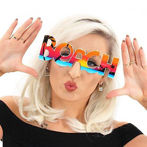 Beach Yaz�l� Parti G�zl��� Yaza Merhaba Hawaii Show G�zl��� 19x6 cm