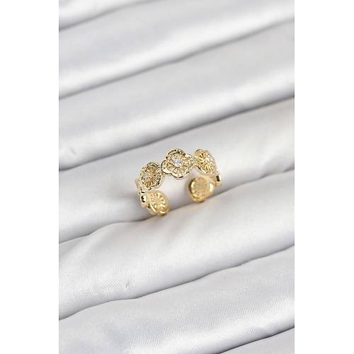 Pirin� Gold Renk Yonca Model Kad�n Y�z�k