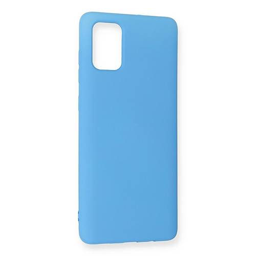 Galaxy A71 K�l�f Nano i�i Kadife Silikon - Mavi