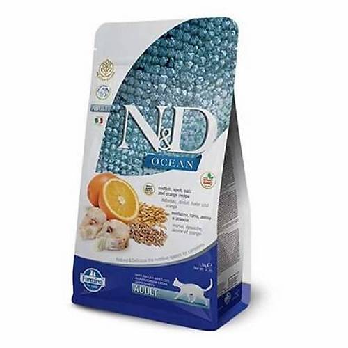 N&D Ocean Morina Bal�kl� Portakall� D���k Tah�ll� Yeti�kin Kedi Mamas� 1,5 Kg