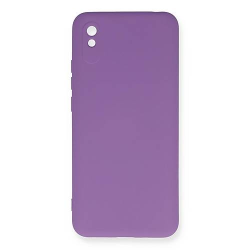 Redmi 9A K�l�f Nano i�i Kadife Silikon - Mor