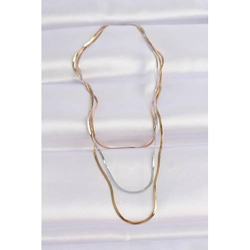 316L �elik 3 Renkli �talyan Zincir �oklu Kolye