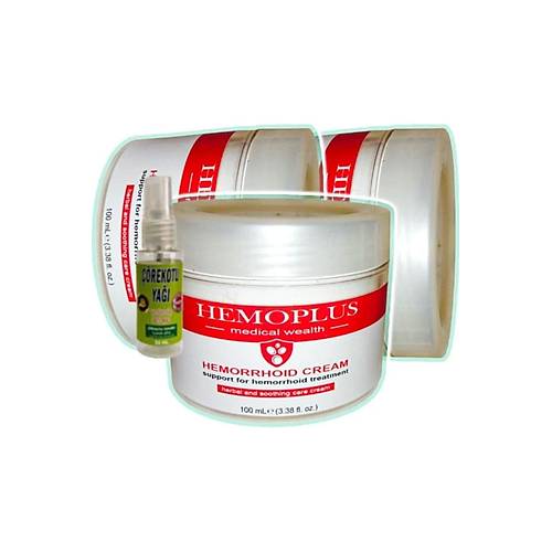 Hemoplus Krem 100 ml x 3 adet + ��rek Otu Ya�� 30 ml