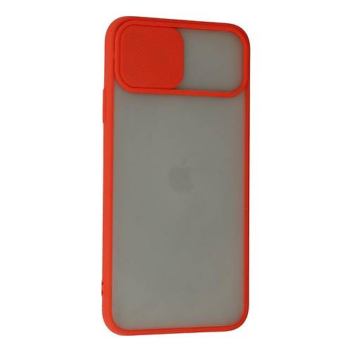 iPhone 11 Pro K�l�f Palm Buzlu Kamera S�rg�l� Silikon - K�rm�z�