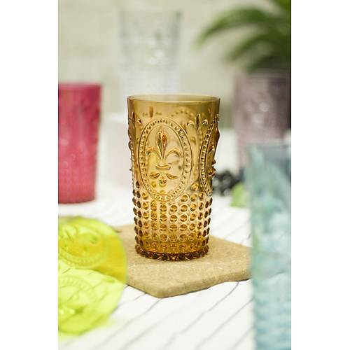 Akrilik Renkli 6'l� Uzun Bardak & Su Me�rubat Barda�� 750 ml ( B�y�k Boy & Cam De�ildir )
