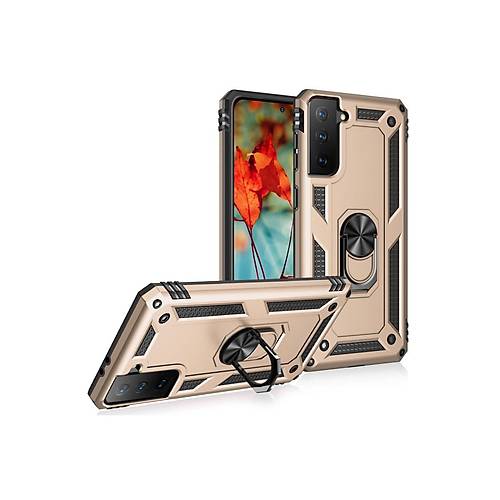 Galaxy S21 K�l�f Sofya Y�z�kl� Silikon Kapak - Gold