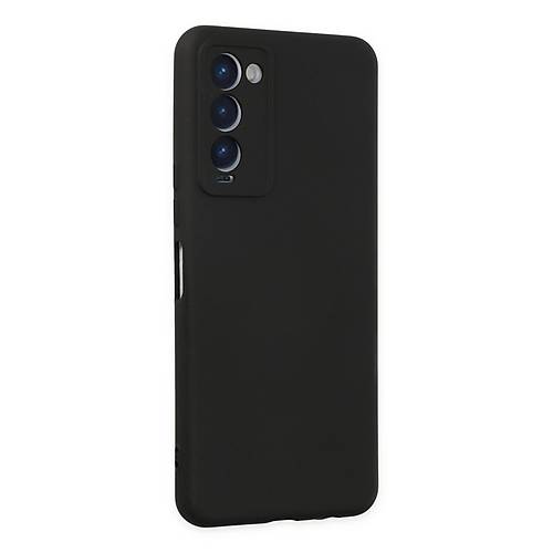 Camon 18 K�l�f Nano i�i Kadife Silikon - Siyah