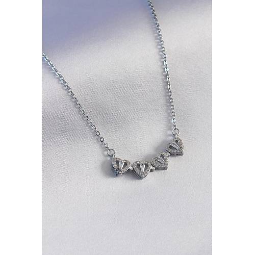 316L �elik G�m�� Renk A��l�r Yonca Model Kad�n Kolye