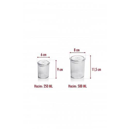 12'li Barok Yuvarlak 2 Boy Kavanoz Seti & Saklama Kab� & Erzak Kab� 6*500 ML,6*250 ML)