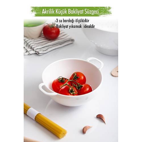 Akrilik Beyaz Mini Pirin� S�zge�i & Bakliyat S�zge�i (3 Su Barda�� �l��l�)
