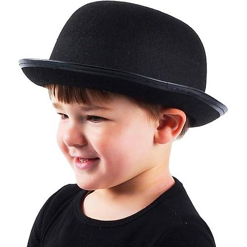 Charlie Chaplin Stil �ocuk �apkas� � Siyah Melon Parti �apkas�