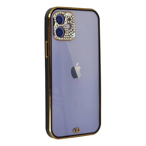 iPhone 12 K�l�f Liva Ta�l� Silikon - Siyah