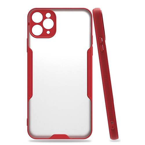 iPhone 11 Pro K�l�f Platin Silikon - K�rm�z�