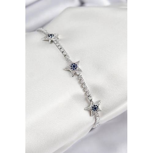 Pirin� Zirkon Ta�l� Y�ld�z Model G�m�� Renk Kad�n Bileklik