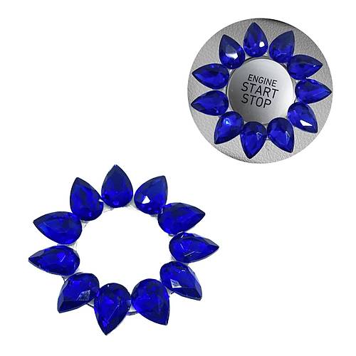 Kristal Damla Ta�l� Start Stop D��me Halkas� Saks Mavi