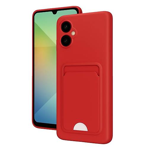 Galaxy A06 K�l�f Kelvin Kartvizitli Silikon - K�rm�z�