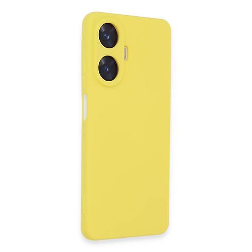 Realme C55 K�l�f Nano i�i Kadife Silikon - Sar�