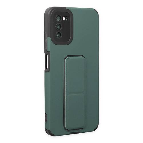 Galaxy A03S K�l�f Mega Standl� Silikon - Ye�il