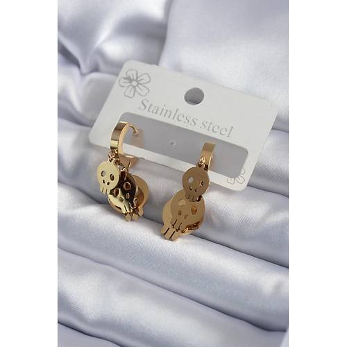 316L �elik Gold Renk Sallant� Kuru Kafa Model Kad�n K�pe