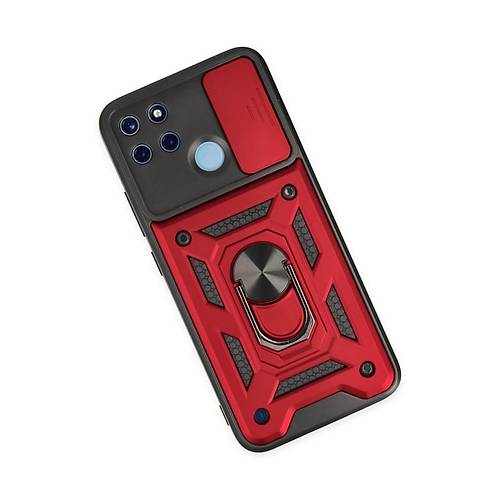 Realme C25Y K�l�f Pars Lens Y�z�kl� Silikon - K�rm�z�
