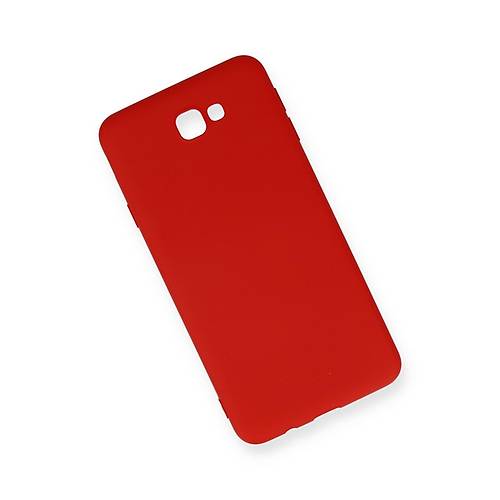 Galaxy J7 Prime K�l�f Nano i�i Kadife Silikon - K�rm�z�
