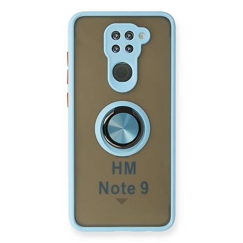 Redmi Note 9 K�l�f Montreal Y�z�kl� Silikon Kapak - Buz Mavi