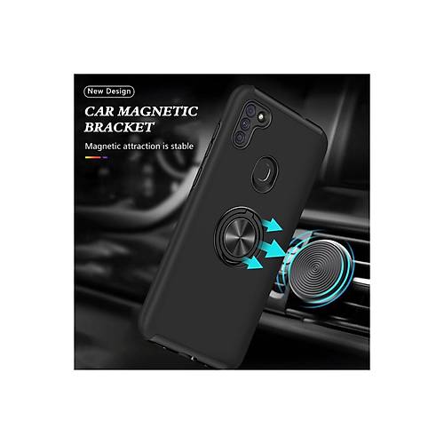 Galaxy A11 K�l�f Elit Y�z�kl� Kapak - Siyah