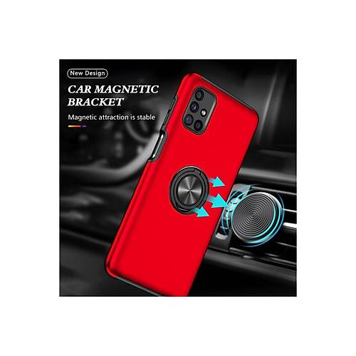 Galaxy M51 K�l�f Elit Y�z�kl� Kapak - K�rm�z�