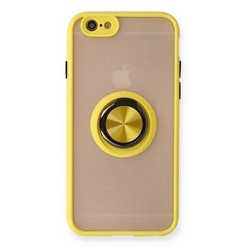 iPhone 6 K�l�f Montreal Y�z�kl� Silikon Kapak - Sar�