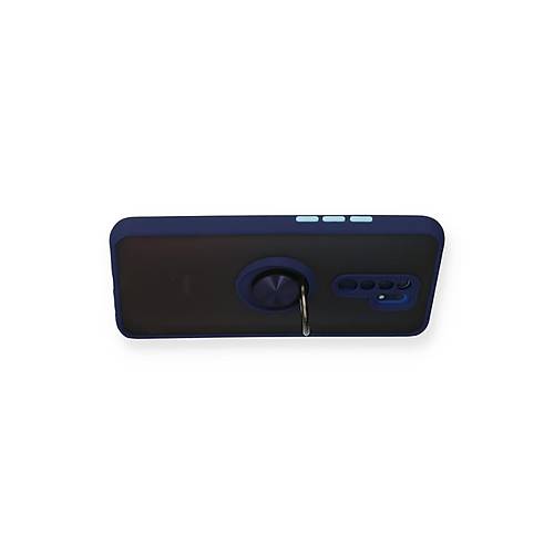Redmi 9 K�l�f Montreal Y�z�kl� Silikon Kapak - Lacivert