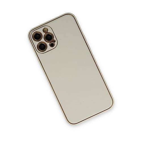 iPhone 12 Pro K�l�f Coco Deri Silikon Kapak - Beyaz