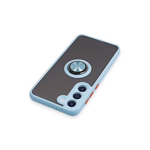 Galaxy S23 Plus K�l�f Montreal Y�z�kl� Silikon Kapak - Buz Mavi