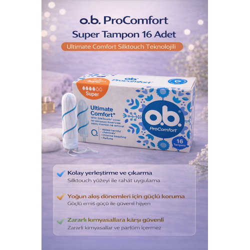 o.b. ProComfort Super Tampon 16L� 1 Paket Ultimate Comfort Silktouch Teknolojili