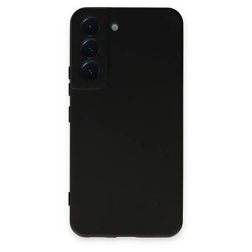 Galaxy S22 K�l�f Nano i�i Kadife Silikon - Siyah
