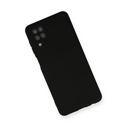 Galaxy A12 K�l�f Nano i�i Kadife Silikon - Siyah
