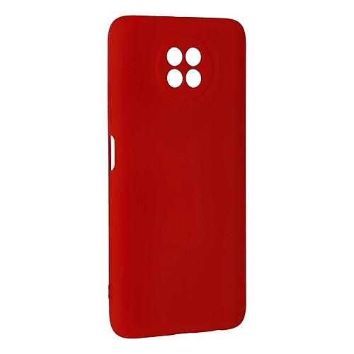 Redmi Note 9 5G K�l�f Nano i�i Kadife Silikon - K�rm�z�